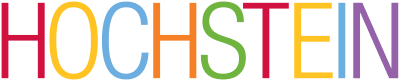 A green and orange letter h is in the middle of the word hs.