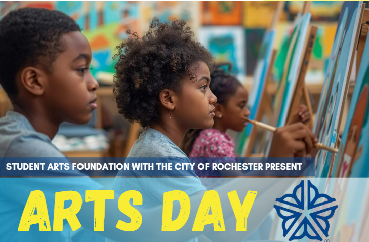 Children painting during Arts Day event.